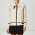 Casual beige loose-fitting women's wool jacket