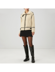 Casual beige loose-fitting women's wool jacket