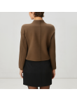Brown double-zip women's wool jacket