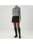 Grey double-pocket women's wool jacket