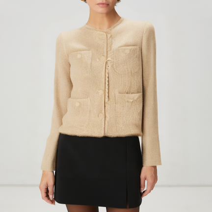 Luxury single-breasted women's wool jacket