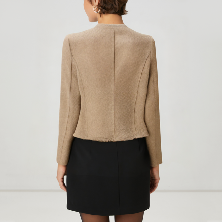 Luxury single-breasted women's wool jacket
